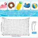 71 * 47in Large Pool Toy Float Storage Net, Pool Hanging Heavy Duty Elastic Mesh Net Organizer with Hook Pool Toys Holder for Pool Inflatable Rafts Balls Toys Organizer Accessories