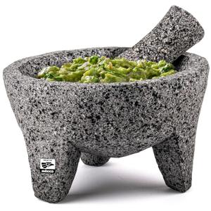 Genuine Handmade Mexican Mortar and Pestle Set- 8 Inches, Molcajete Mexicano  Mexican Cookware Perfect as Salsa Bowls, Guacamole Bowl and Masher, Mortero Para Cocina made from Volcanic Rock in Mexico Genuine Handmade Mexican Mortar and Pestle Set- 8 Inches, Molcajete Mexicano  Mexican Cookware Perfect as Salsa Bowls, Guacamole Bowl and Masher, Mortero Para Cocina made from Volcanic Rock in Mexico