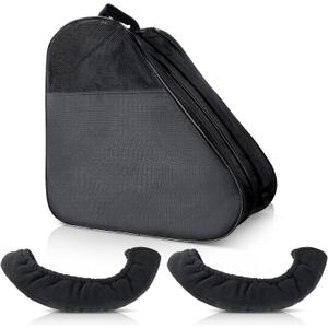 3 Pcs Roller Skate Bag and Ice Blade Cover Set Adjustable Shoulder Strap Fits Quad Inline Skates and Most Roller Skating Accessories