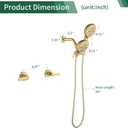 2 Handle Shower Faucet Shower System Complete 2 in 1 Shower Combo Set with Handheld Showerhead Shower Trim Kit Two Handle Shower Fixtures Brushed Gold