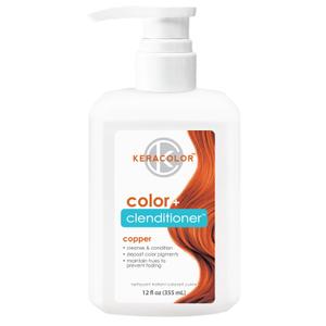 Keracolor Color + Clenditioner 3-in-1 Color-Depositing Conditioner, Gently Cleanses & Conditions, Semi-Permanent Hair Color, 23 Shades, 12 Fl Oz (Copper)