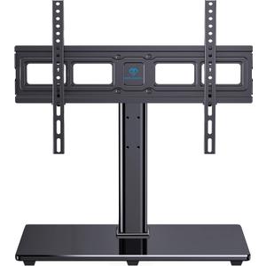 PERLESMITH Universal TV Stand Table Top TV Base for 32-82 inch LCD LED OLED 4K Flat Screen TVs-Height Adjustable TV Mount Stand with Tempered Glass Base, VESA 600x400mm