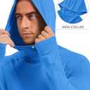 TACVASEN Men's Rash Guard Sun Hoodie Long Sleeve UPF 50+ Sun Protection SPF Quick Dry Hiking Swim Fishing Shirt (Blue)