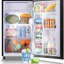 WANAI Compact Refrigerator 3.2 CU.FT Mini Fridge with Freezer Single Door Adjustable Temperature Side Door Wire Rack suit for Dorm Office Apartment BLACK