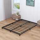 Nailsong 3 Inch Bed Frame Full Low Profile, Full Size Metal Bed Frame No Box Spring Needed, Heavy Duty Metal, Easy Assembly, Black
