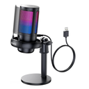 Gaming Microphone for PC: USB Mic for Podcasts Videos & Streaming - Condenser Mic with Quick Mute & Pop Filter - RGB Microphone Gift for Gamer boys - Compatible with PS4/5 & Computer & Laptop