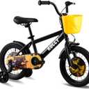 RULLY Dinosaur Kids Bike for Ages 2-7 Years Old Boys, 12 14 16 Inch BMX Style Kid's Bikes with Training Wheels, Children Bicycle for Kids and Toddler, Multiple Colors