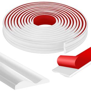 moonoom 20 Ft x 1.6''Wall Decoration Molding Trim,Self-Adhesive 3D Chair Rail Panel Molding, Flexible DIY Wall Trim for Walls Mirror Window Frame and Home Decoration (White)