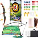 Golf Game Play Set for Kids - Bow and Arrow Set - 2-Pack Up Archery Set with 20 Suction Cup Arrows - Indoor and Outdoor Toy for Boys Girls 4 5 6 7 8 9 10 11 12 Year Old