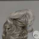 SCENTW Short White to Grey Wigs for White Women Natural Curly Short Layered Silver Gray Pixie Cut Wigs with White Bangs Synthetic Hair Silver WIG for Older Women