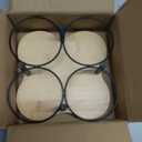 Rotating Coffee Syrup Organizer, Syrup Bottle Holder for Coffee Syrup Dispenser 16.9oz, Bamboo Coffee Syrup Rack for Coffee Bar Station Countertop, Coffee Bar Accessories(Syrup Rack Only) (S-4 Slots)