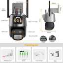 4K Outdoor Wireless Security Camera, 9Mpx, 8X Zoom, Two-Way Audio, Motion Detection, Siren Light, Alexa Compatible (Black)