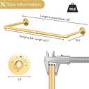 48 Gold Wall Mounted Clothes Rack, Industrial Pipe Iron Garment Bar, Heavy-Duty Detachable Clothing Rod, Multi-Purpose Metal Wall display Hanging Pole for Closet Storage, Laundry Room 2 Base