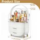 NestOrganix Makeup Organizer Skincare Organizers - Cosmetic Display Cases with Transparent Cover, SkinCare Organizers for Bathroom Countertop, Bedroom Vanity Desk, Lipstick Organizer, White