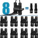 SUNVIE Low Voltage Wire Connector Fastlock2 Landscape Lighting Wire Connectors Waterproof Low Voltage Connector 12-18 Gauge Landscape Wire Connectors for Garden Light Pathway Lights, 8 Pack