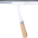 Multi-Functional Glass Cleaning Tool Long Wooden Handle for Home Window Bathroom Mirrors and Car Glass Easy to Use Silicone Squeegee Hanging