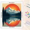 Landscape Paint by Numbers Kit for Adults - DIY Sunset Mountain Reflection on Lake Painting on Canvas 16x20In, Acrylic Paint Set for Beginners, Nature Wall Art for Home Decoration or Gifts
