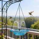 Solar Bird Bath Hanging with Fountain for Outdoors, Solar Powered Hanging Outdoor Water Fountain, Bird Bath with Solar Fountain for Garden, Patio, Yard, Deck