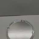 Crystal Dresser Tray, Mirror Glass Makeup Vanity Organizer Filled Crushed Diamond, 10" x 10" Round Jewelry Trinket Perfume Tray for Bathroom Bedroom, Home Decor, Hotel Banquet, Party (Silver)