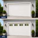 4 Pcs 20.7" 13.8" Garage Door Windows Inserts, Vinyl Window Frame and UV Resistant Acryl Glass, Garage Door Replacement Panels (Square Cross)