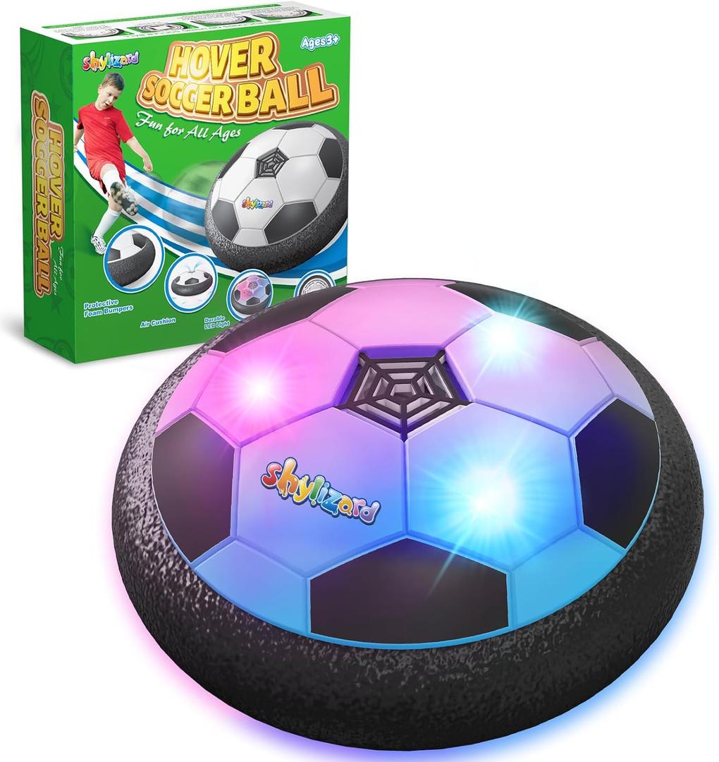 Hover Soccer Ball,Boys Toys Gifts for 3 4 5 6 7 8 Years Old,Air Power Kids Soccer Ball with LED Light,Hover Soccer Ball Indoor for Kids 3-5 6-8,Outdoor Indoor Game for Boys and Girls