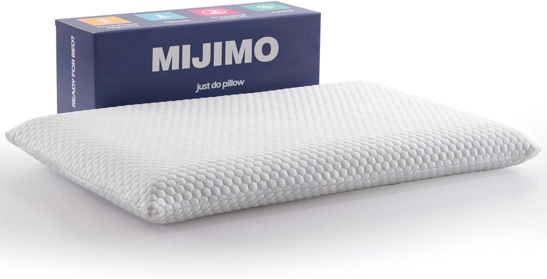 Ultra Thin Memory Foam Pillow, Thin Pillow for Sleeping, Cooling Low Profile Pillow for Stomach and Back Sleeper with Neck Pain (3-inches Height, White)