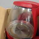 OVENTE Electric Kettle, 1.5L Borosilicate Glass Countertop Water Heater and Boiler for Coffee or Tea, BPA-Free, Auto Shut-Off, Boil-Dry Protection, Removable and Washable Spout Filter, Red KG83R (1.6 Quarts)