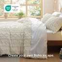 Bedsure Boho Duvet Cover King Size, Soft & Comfortable Elegant Design Boho Bedding for Decoration, Machine Washable Comforter Cover for All Seasons,Includes 1 Duvet Cover & 2 Pillow Shams,Beige