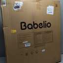 Babelio Baby Gate with Adjustable Cat Door,29-43" Auto Close Durable Pet door for Stairs,Doorways and House,Pressure Mounted,Easy Install,Effortless Walk Thru,White