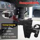 Adjustable Trailer Drop Hitch, Truck Tow Hitch for 2 inch Receiver, Heavy Duty Aluminum Tri Ball with Shackle for Towing, 6" Drop and Rise Mount 18500 LBS GTW, 4 Silencer Pads
