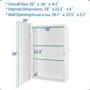 IDYLLOR Bathroom Medicine Cabinet with Beveled Edge Mirrored Door 20 x 26 inch, Recessed or Surface Mount, with Adjustable Glass Shelves