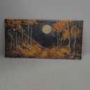 Forest Canvas Wall Art Nature Landscape Painting Moon Tree Scenery Picture Wall Decor Large Framed Artwork for Living Room Bedroom Office Home Wall Decorations 40L x 20W