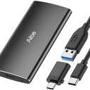 Aiibe 1TB External SSD USB C Portable SSD USB 3.2 Gen 2, Up to 1050MB/s, External Solid State Drive 1TB External Hard Drive for iPhone 17/16/15, Laptop (Black)