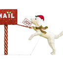 2PK 41IN 120L 3D Dog Mailbox Christmas Motif Lights for Outdoor Decor