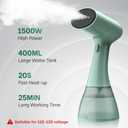 GS01 Steamer for Clothes, clothes steamer handheld with Ultra Large 400ml Water Tank, 1500W High Power, 20S Fast Heat-up,Wrinkle Remover,Portable Handheld Design Travel Steamer