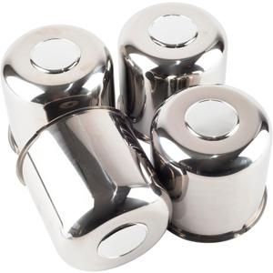 4Pcs 5.15" Push Through Wheel Center Caps Stainless Trailer Hub Cap for Truck SUV RV Wheel Rim (Fit 5.15" Bore 4.95" H Chrome)