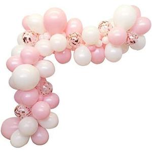 100PCS Pink Balloons Garland with Pink and White Balloons Confetti Balloons for Birthday Party Bridal Baby Shower Engagement Wedding Party Decor