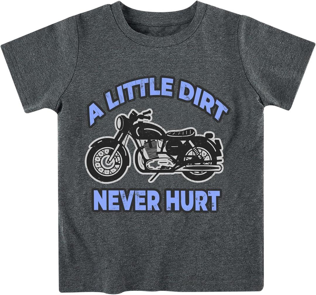 Kids4ever Boys T-Shirts Cotton Alphabet Truck Pattern Short Sleeve Toddler Tee Shirt for 2-6 Years Old (Gray)