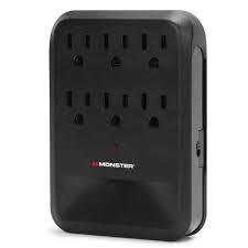 Monster Wall Tap Surge Protector, 6 Grounded Outlets, 1200 Joules, for Device Charging