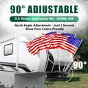 Magnetic Flag Pole Holder for 5th Wheel RV Hitch Flag Pole Holder for Fifth Wheel Hitch - 90 Adjustable Angle - No Drilling Required Suitable for Campers, Trailers,RV (Triple)