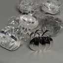 Halatool Pumpkin Napkin Rings Set of 12, Alloy Fall Napkin Rings Thanksgiving Halloween Dinner Tables Holders for Thanksgiving Weddings Holidays Gathering Dinner Party (Silver)