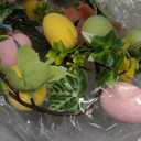 Zeyune 6 ft Easter Egg Garland Artificial Easter Egg Mantel Decoration Pastel Spring Floral Butterfly Garland Decoration for Mantel Home Fireplace Table Wall Indoor Holiday Party