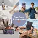 Magnetic Stand Case for iPhone 17 Pro Max, 2-in-1 Magnetic Stand Case & Protective Cover, Military Drop Tested, Anti-Fingerprint Matte Finish for Hands-Free at Work, Home and Travel, Purple