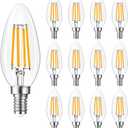 B11 E12 LED Candelabra Bulbs Dimmable 4W(40 Watt Equivalent), Chandelier Light Bulbs 400lm, 3000K Soft White, Ceiling Fan Bulbs for Candle Light, Home Decor, Wall Lamps, Table Lamps, 12 Pack