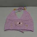 BEAUDRM Women's Y2k Crochet Halter Top Goth Clothes 70s Hippie Top Boho Crop Tie Backless Knit Cami Tank, XS