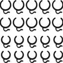 TAODAN 20/25mm Plastic Tripod Microphone Stand Cable Clip (10pcs) - Black