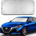 Car Windshield Sun Shade Durable 210T Polyester Heat Block UV Protection Sunshades - Sunlight Blocker Reflective Sun Visor Car Window Shade Easy Storage Sunshade Vehicle Accessories (Medium)