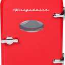 Frigidaire EFMIS175 Retro 9-Can Mini Personal Fridge Portable Cooler for Car, Office, Bedroom, Dorm Room, or Cabin, 11.8" D x 7.1" W x 10.1" H, Red