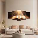 CXHOSTENT Jesus Canvas Wall Art 5 Piece Holy Bible and Sunset Pictures Prints God Poster Christian Spiritual Paintings for Office Prayer Room Decor (Jesus-2, 16"x24"x2, 16"x32"x2, 16"x40"x1)