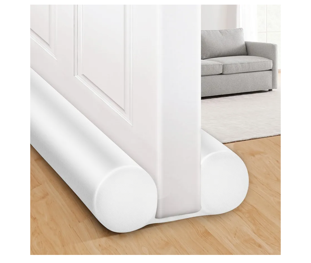 MAXTID Double Door Draft Stopper White 32Inch, Weather Stripping Door Seal, Door Sweep for Exterior & Interior Doors Door Bottom Seal Dust and Noise Insulation Large Door Draft Guard of Doors